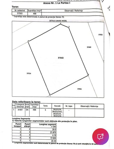 Teren intravilan | Dubla deschidere | Berceni Vidra | 0% Comision